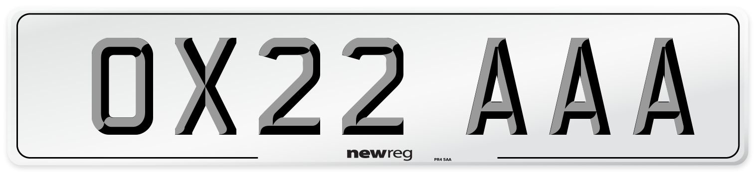 OX22 AAA Number Plate from New Reg